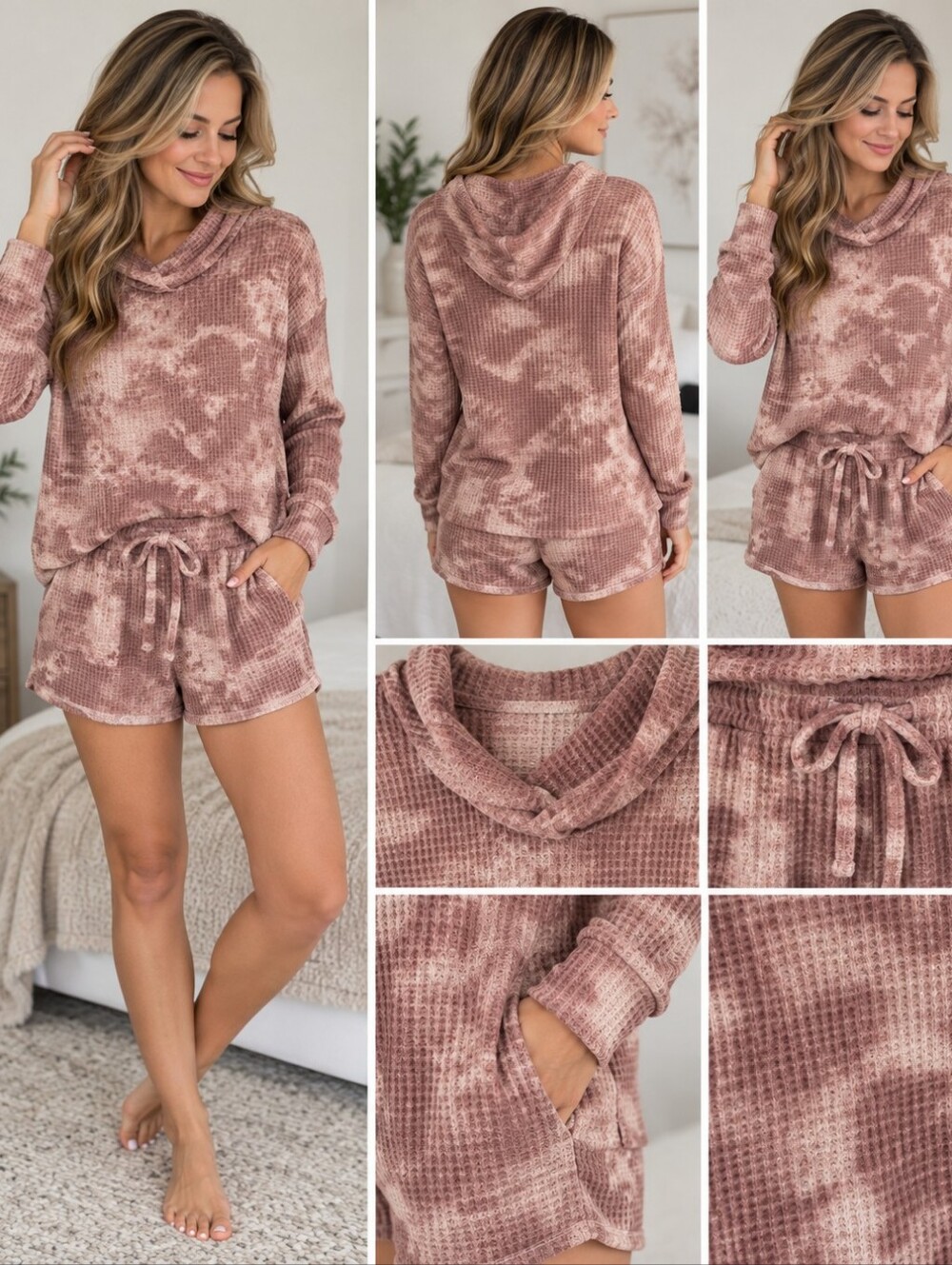 COZIE Pink Rose 2-Piece Lounge/PJ Set – Size Small